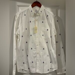 NWT J.Crew Men’s Slim Fit Embroidered Anchor Shirt